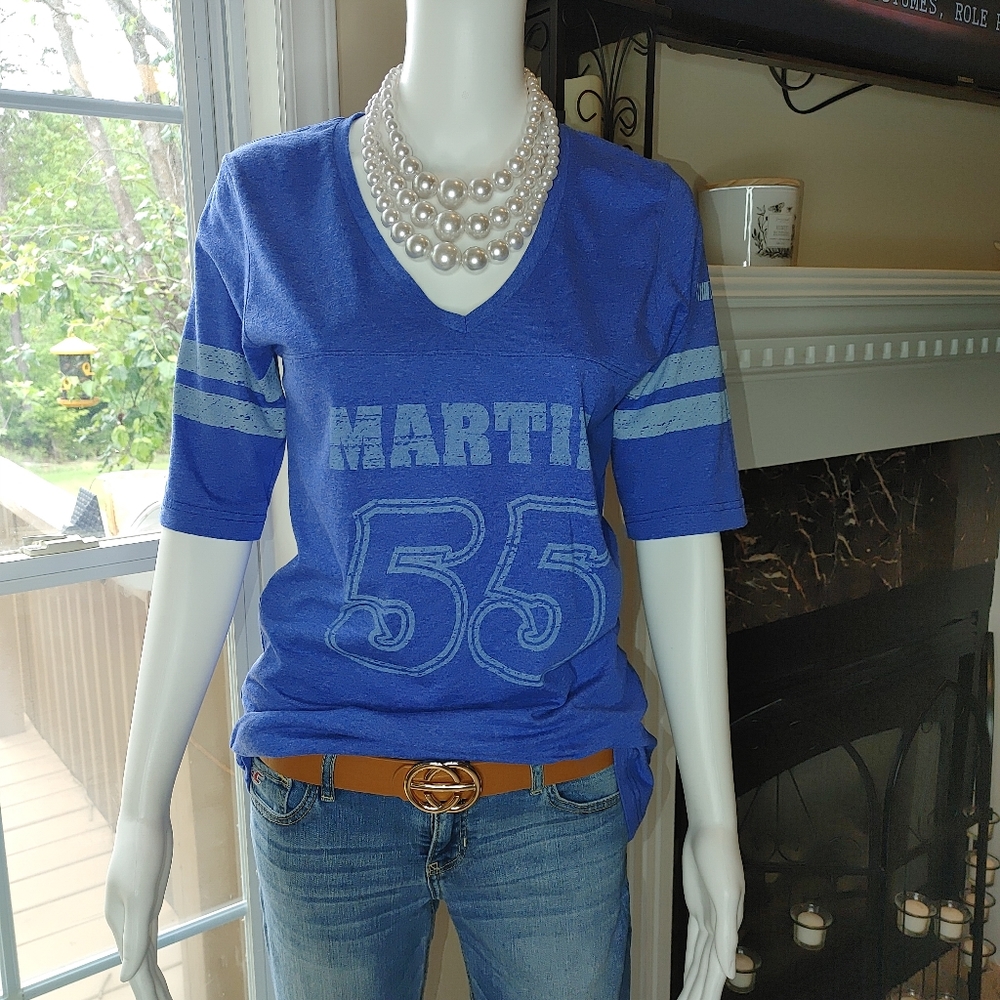 MARK MARTIN "55" CHASE AUTHENTICS NASCAR VNECK SHIRT,BLUE M